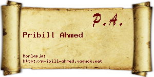 Pribill Ahmed névjegykártya