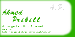 ahmed pribill business card